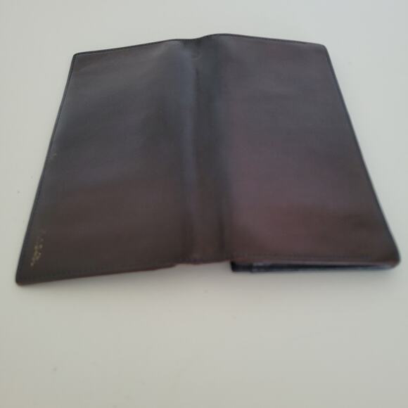 Paul Smith Designer Checkbook Card Bill Holder Wallet Brown Blue Bifold Leather - Picture 7 of 13